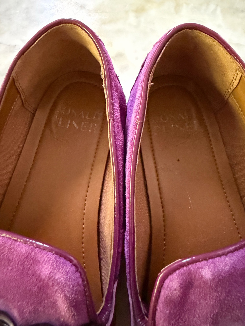 Women’s size 6.5 Donald Pliner Bethany slip on suede loafers purple - Picture 9 of 10